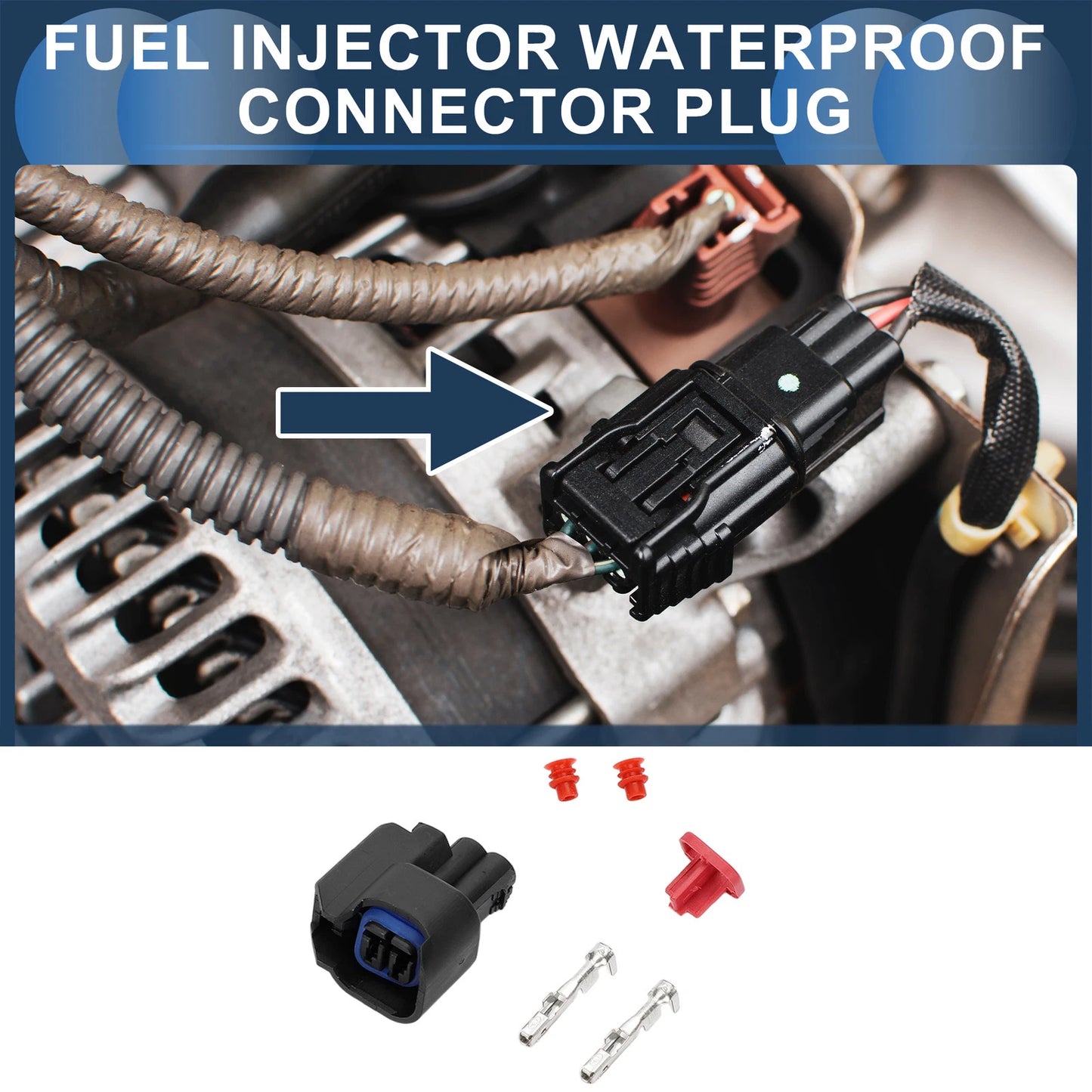 2 Pin Fuel Injector Waterproof Connector Plug for Chevrolet