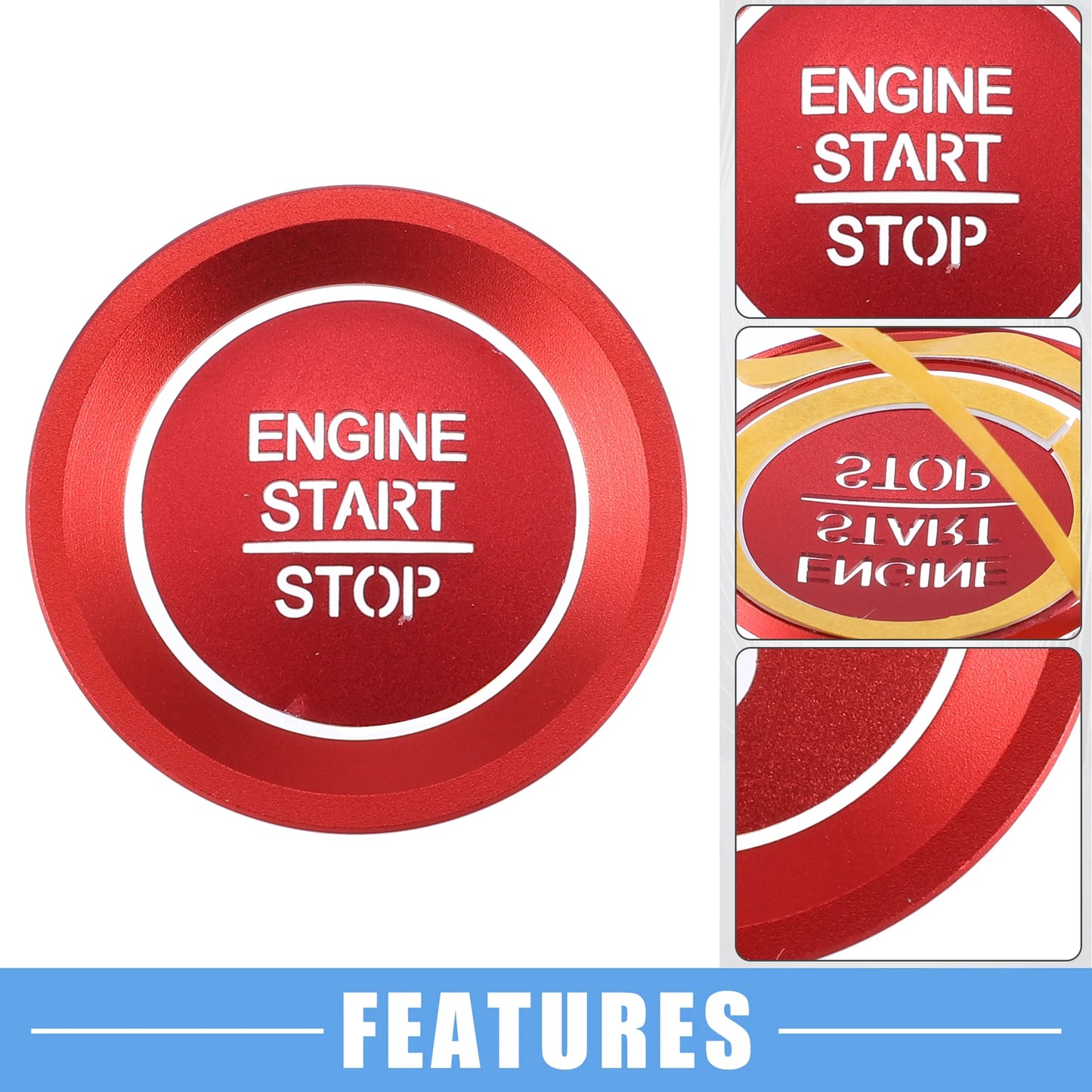 Ignition Button Trim Sticker for Honda Accord (2018–2022) Red