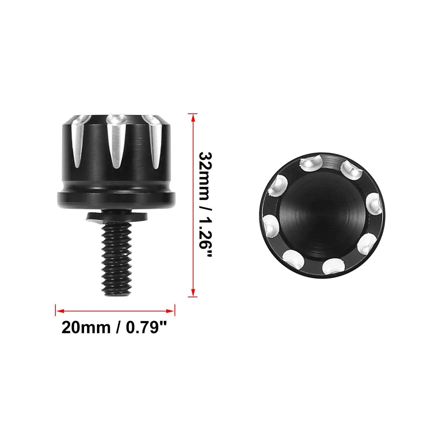 2X Aluminum Seat Bolt Tab Screw Mount Knob for Harley Davidson Road Softail