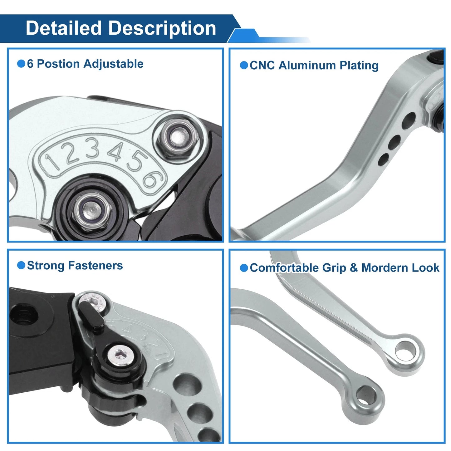 2X Brake Clutch Lever for Kawasaki ZX-9R/ZX-9 (1994–1997) Titanium Tone