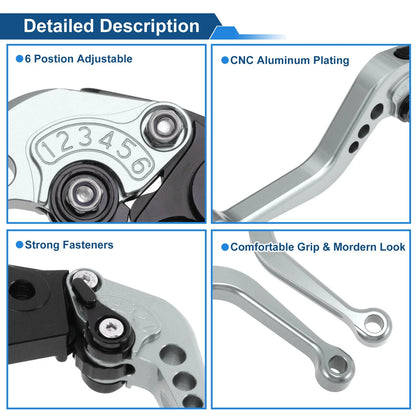 2X Brake Clutch Lever for Kawasaki ZX-9R/ZX-9 (1994–1997) Titanium Tone