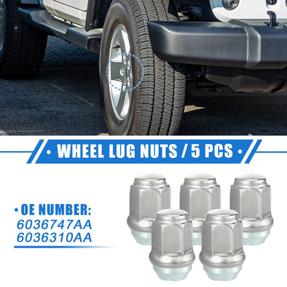 5pcs Wheel Lug Nuts for Jeep Wrangler Liberty Dodge Challenger (No. 6036747AA)