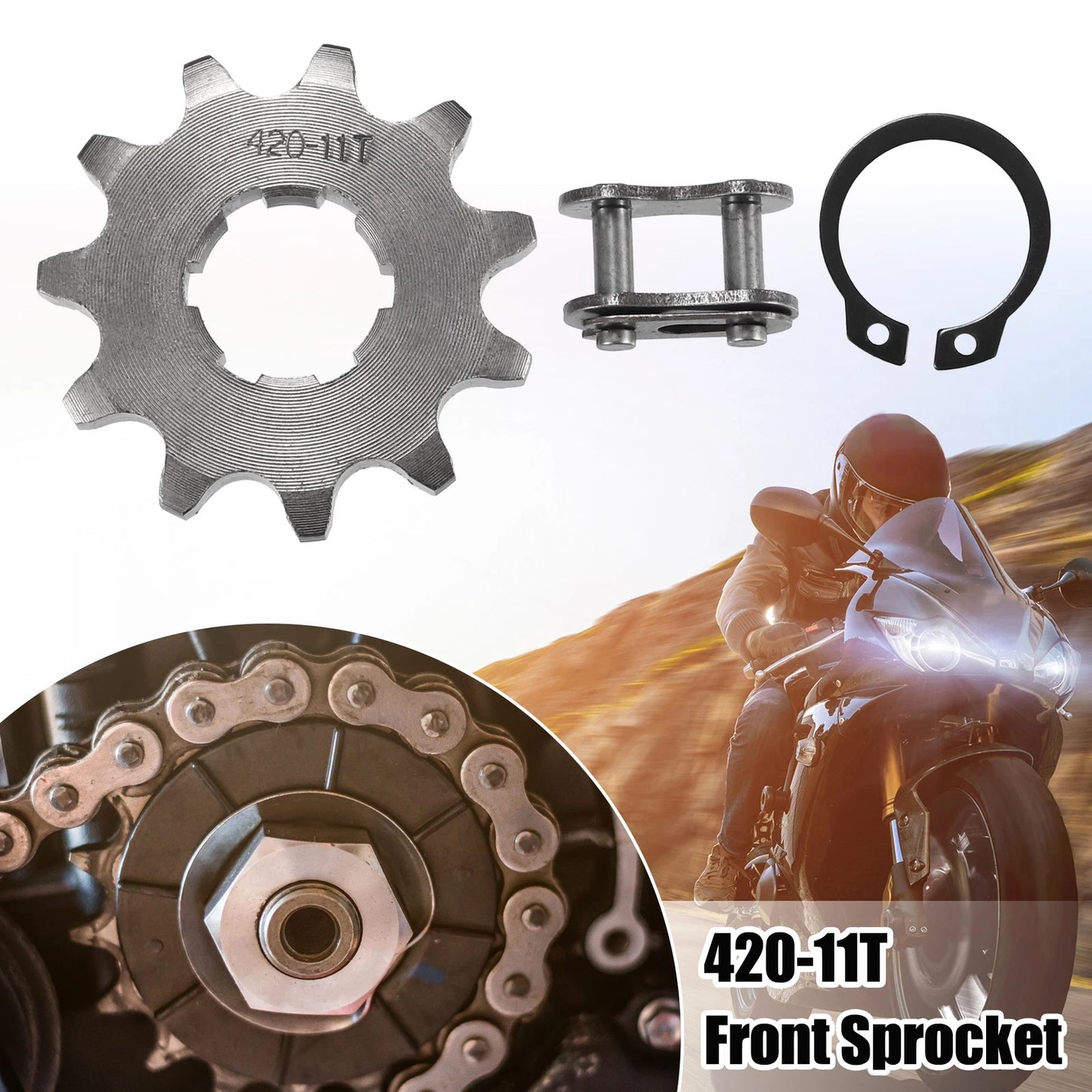 Set of 1 Front Engine Sprocket 420 11T 20mm for Dirt Bike Mini Bike
