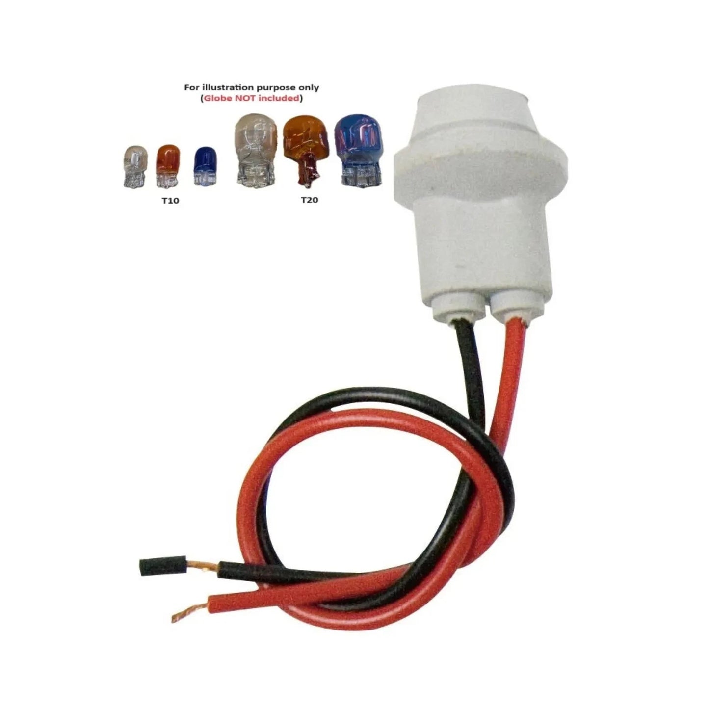 Set of 2 T10 Wedge LED Globe Holder Rubber Connectors for Cars