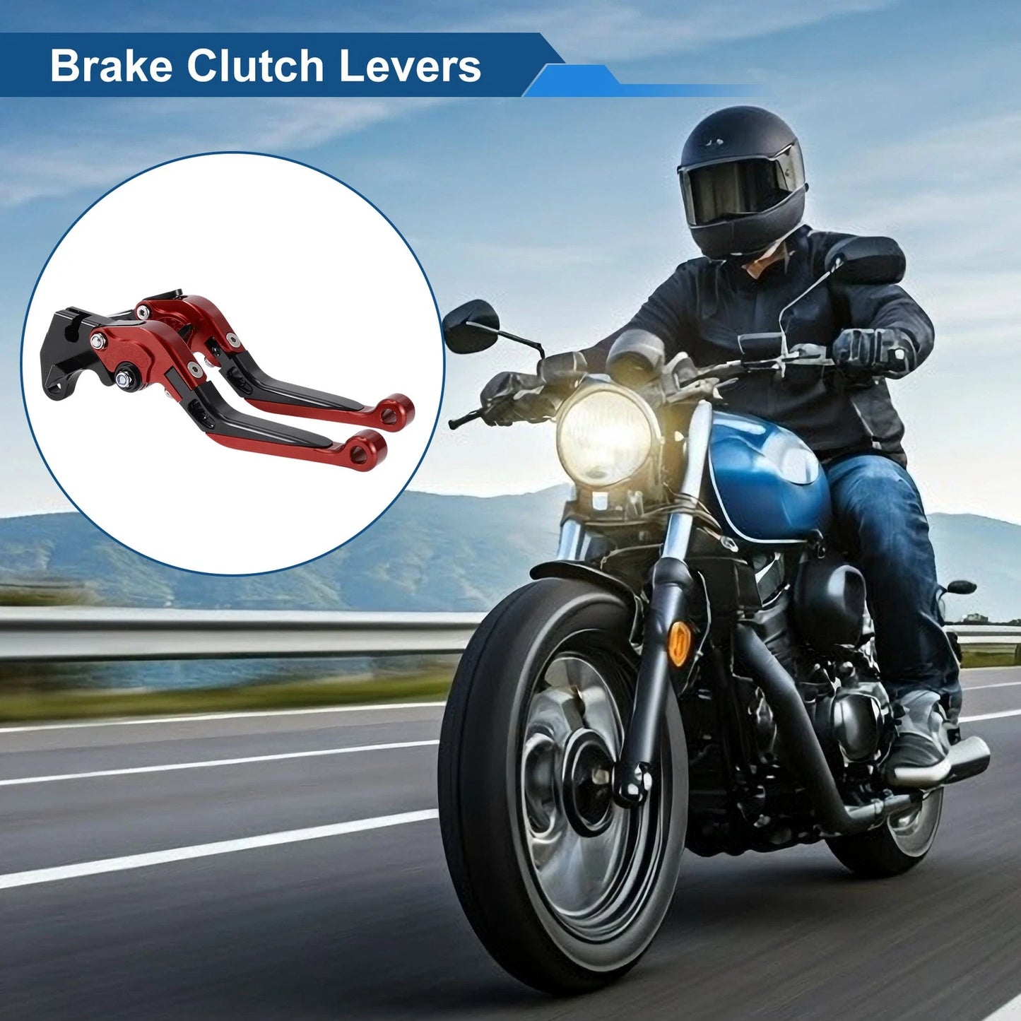 Adjustable Brake Clutch Levers for Yamaha MT125 (2014–2021) Red Black