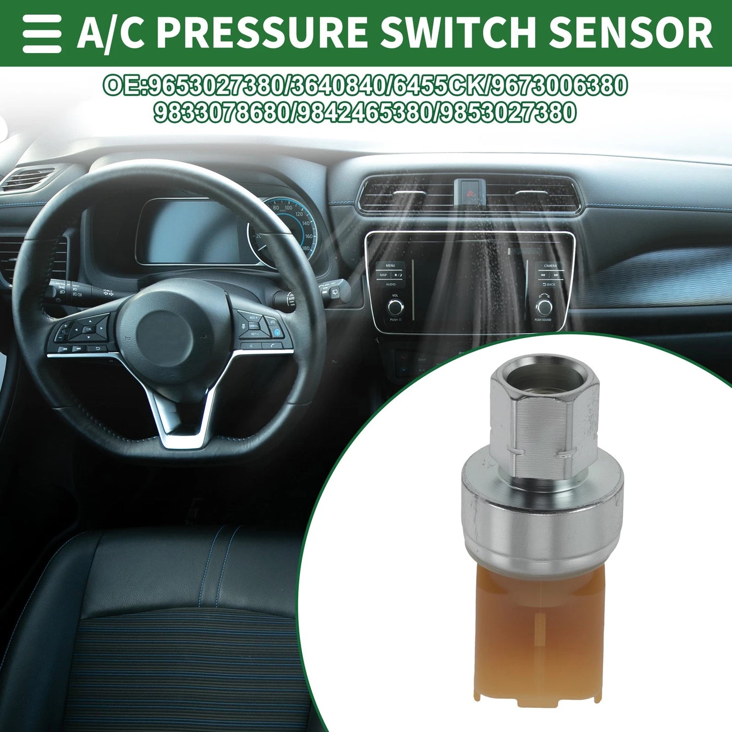 A/C Pressure Switch Sensor for Peugeot 207 (2006–2014)