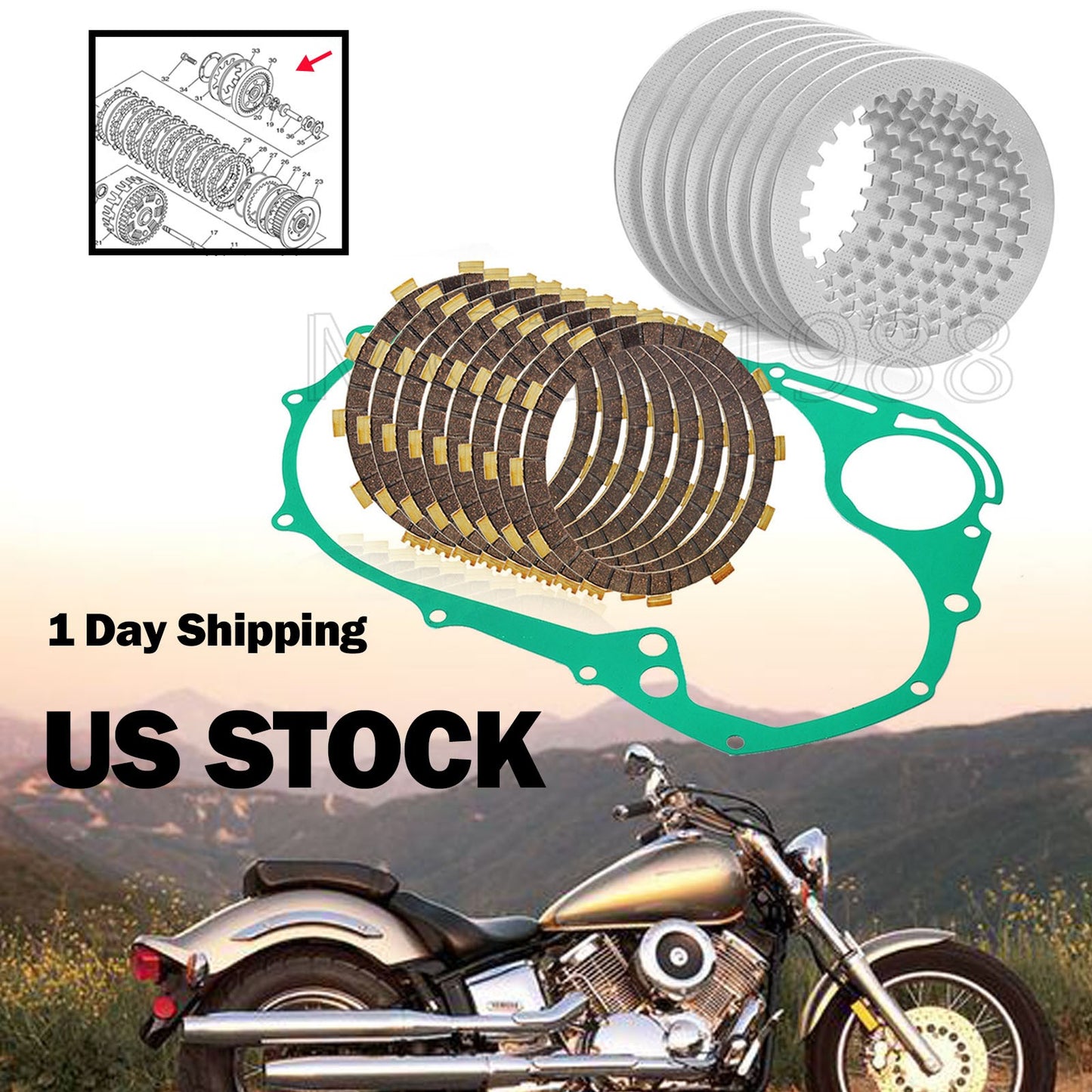 Clutch Kit & Gasket for Yamaha V-Star 1100 (1999–2009)
