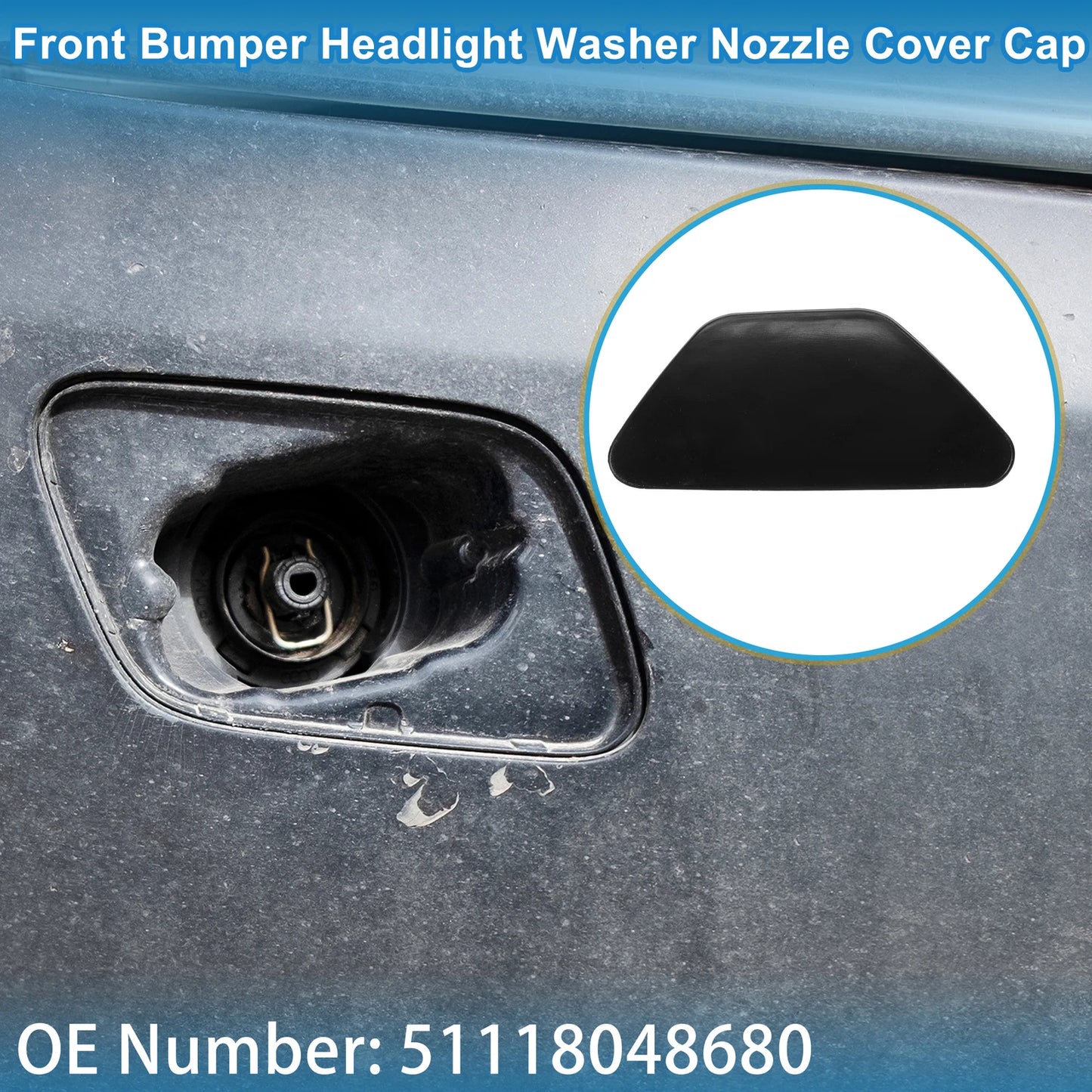 Washer Nozzle Cover Cap No. 51118048680 for BMW 528i (2011–2016) Unpainted