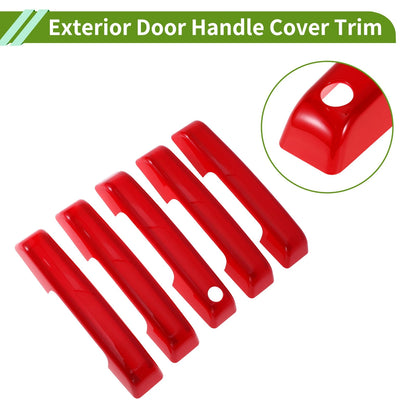 Set of 1 Exterior Door Handle Cover Trim for Ford Bronco (2021–2025) Red ABS