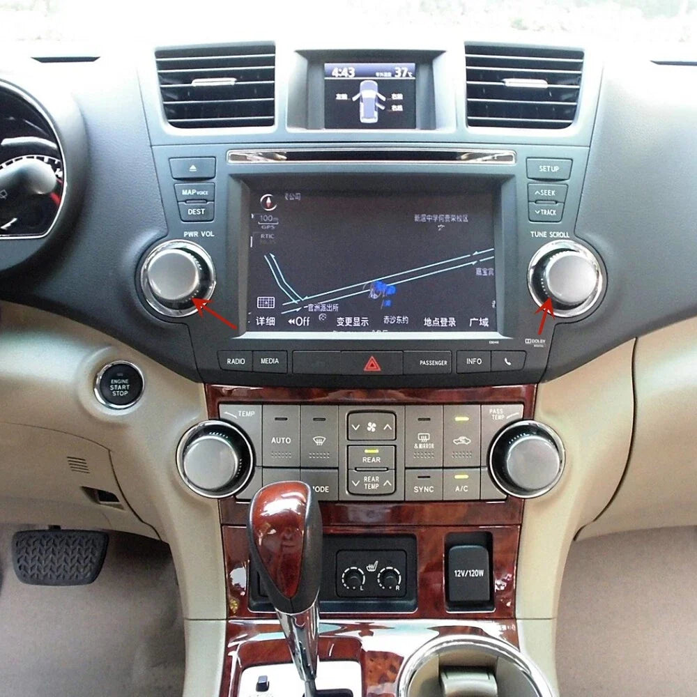 Left Center Console Volume Knob for Toyota Highlander (2009–2013)