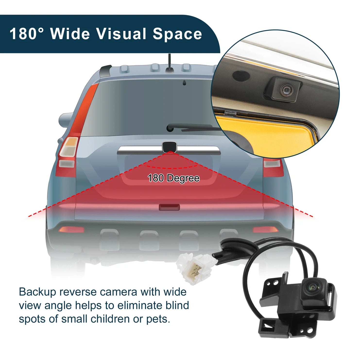 Rear View Camera 120-180 Degree for Honda Jade (2014-2016)