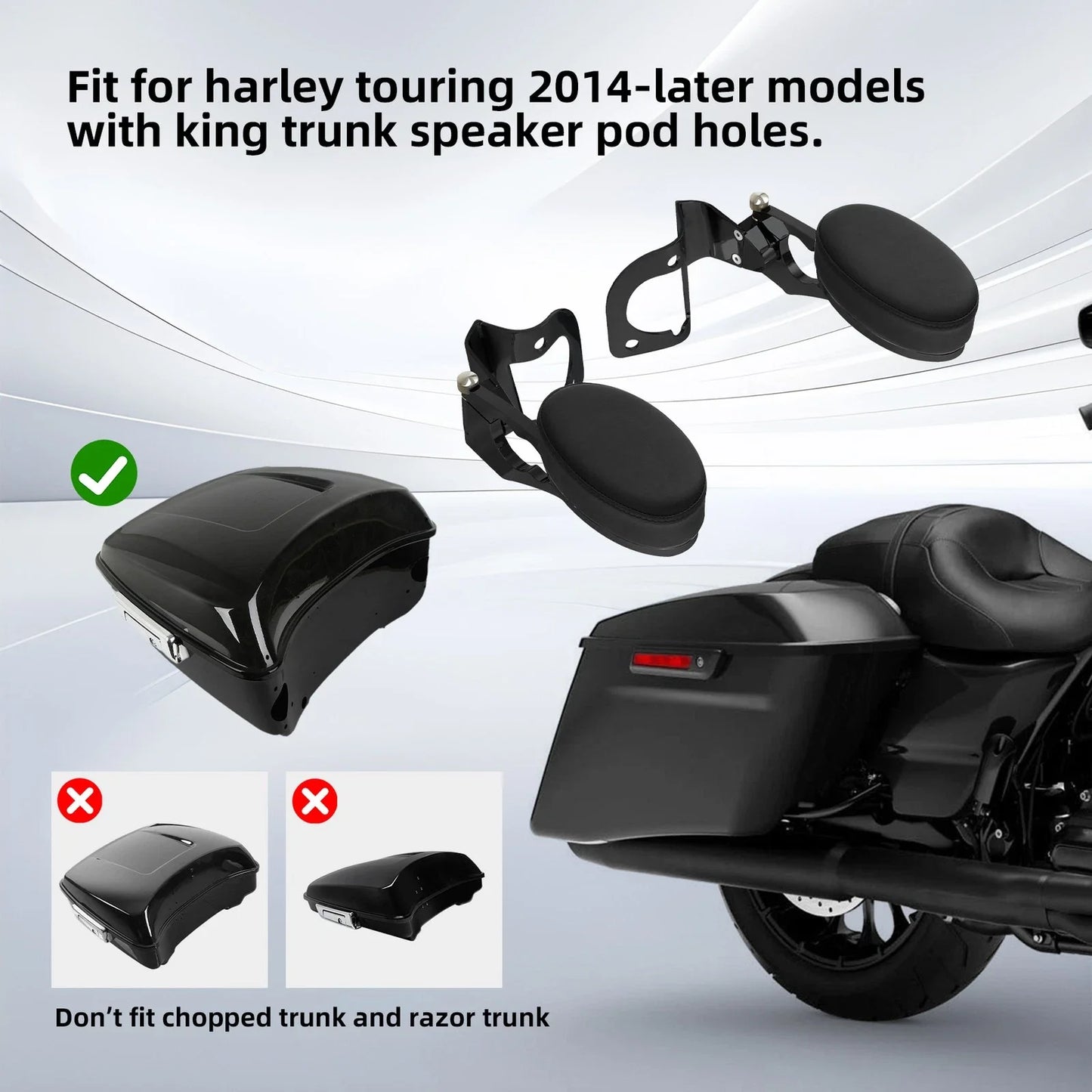Armrests Black for Harley Road Electra Glide (2014-2025)