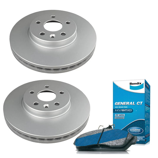 Set of 4 Bendix Front Brake Pads and Rotors for Holden Barina (2015–2019)