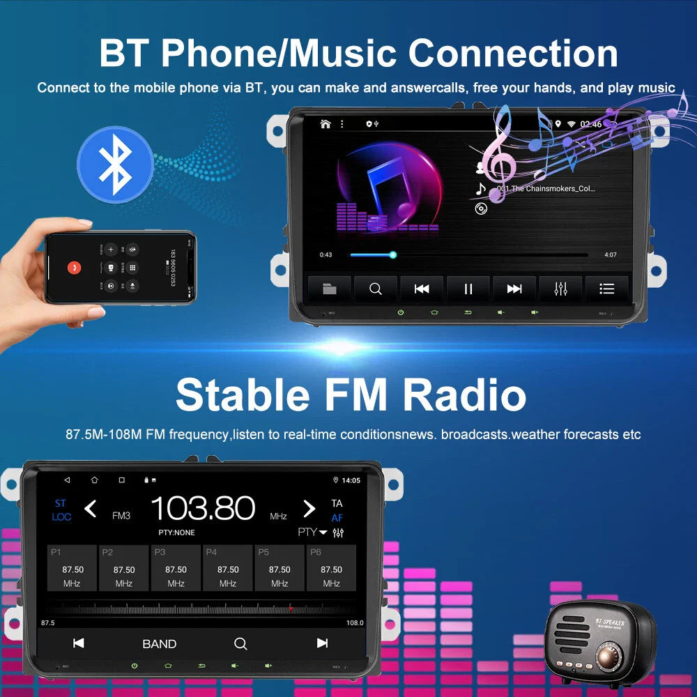 9'' Wireless CarPlay Android Auto Head Unit for VW Passat (2006-2015)
