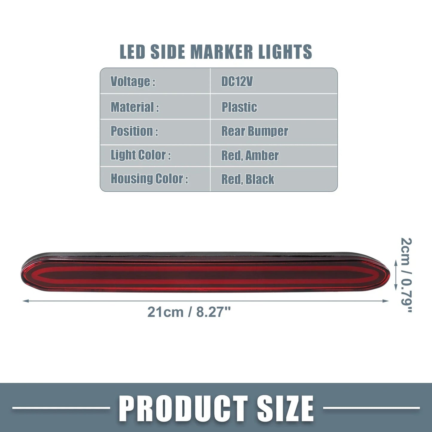 Rear Bumper Reflector Light for Honda Odyssey (2007-2013) - Red 2 x Lights