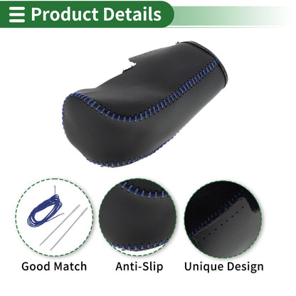 1 Pc Gear Shift Knob Cover for Volvo S80 (2007-2012) Black Blue Faux Leather