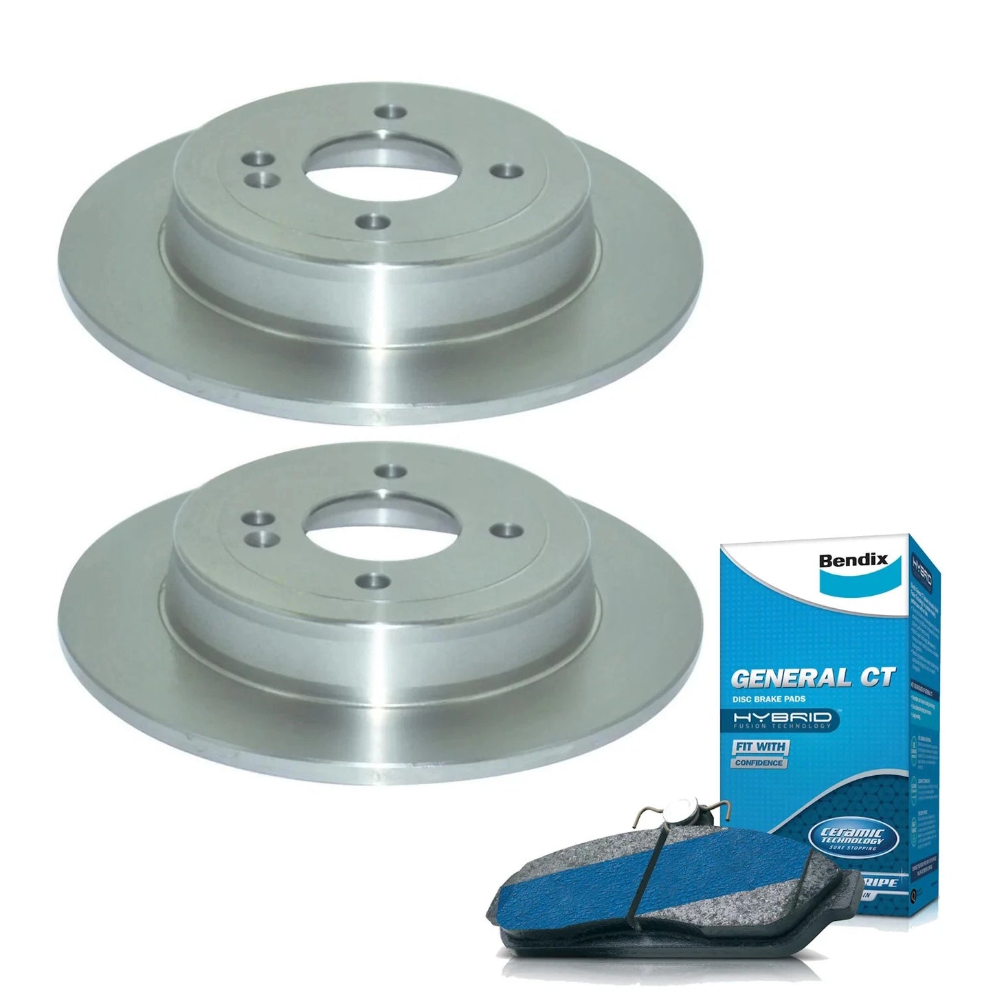 Set of Rear Brake Pads and Rotors for Hyundai Accent RB | Kia Rio UB (2011–2017)