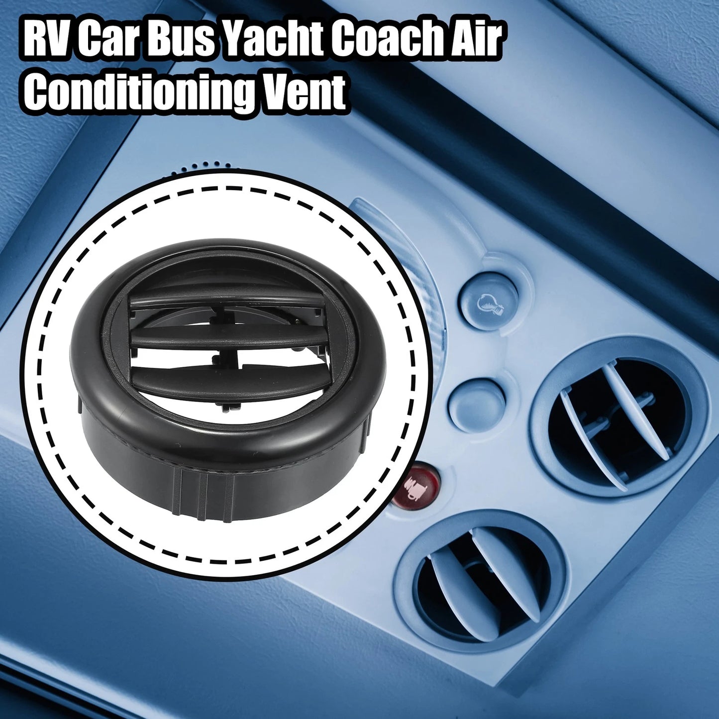 Round Black AC Air Condition Vent Outlet for Bus Boat Yacht Caravan