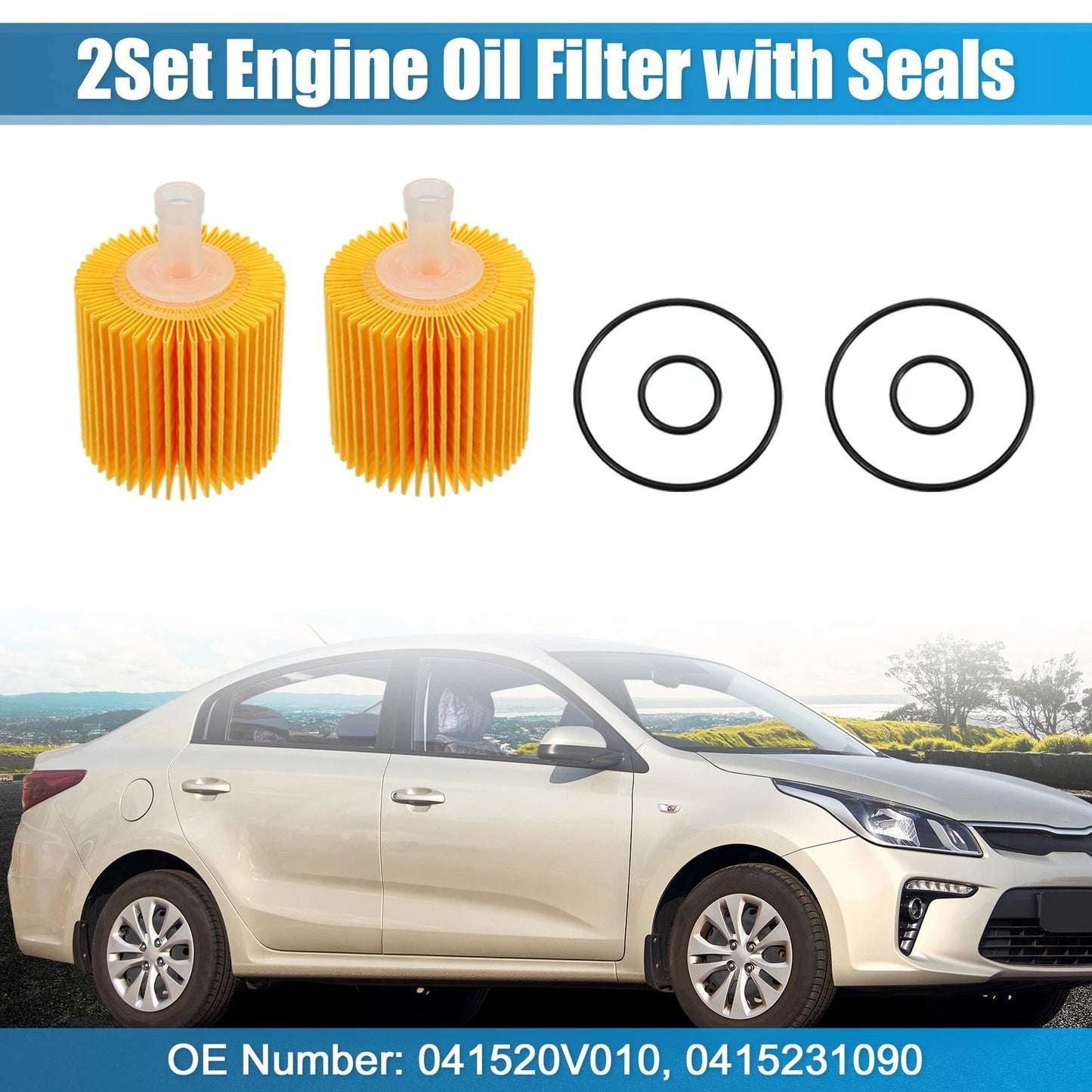 Set of 2 Engine Oil Filters 04152-YZZA1 04152-31090 04152-YZZG1 for Toyota Avalon
