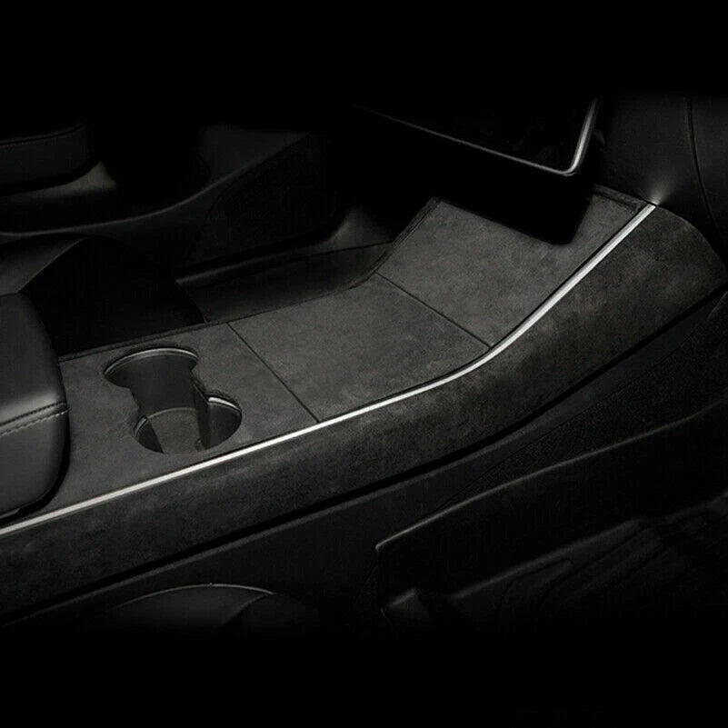 Suede Center Console Storage Panel Cover Trim for Tesla Model 3 (2017–2023)