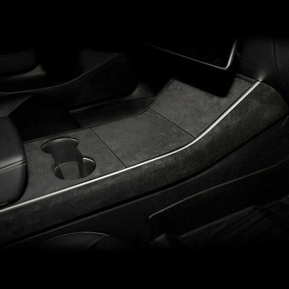 Suede Center Console Storage Panel Cover Trim for Tesla Model 3 (2017–2023)
