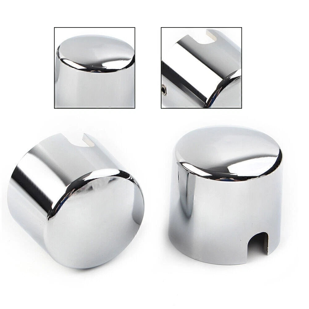 CNC Chrome Rear Axle Nut Cover Cap for Harley Softail Deuce FXSTD (2000–2007)