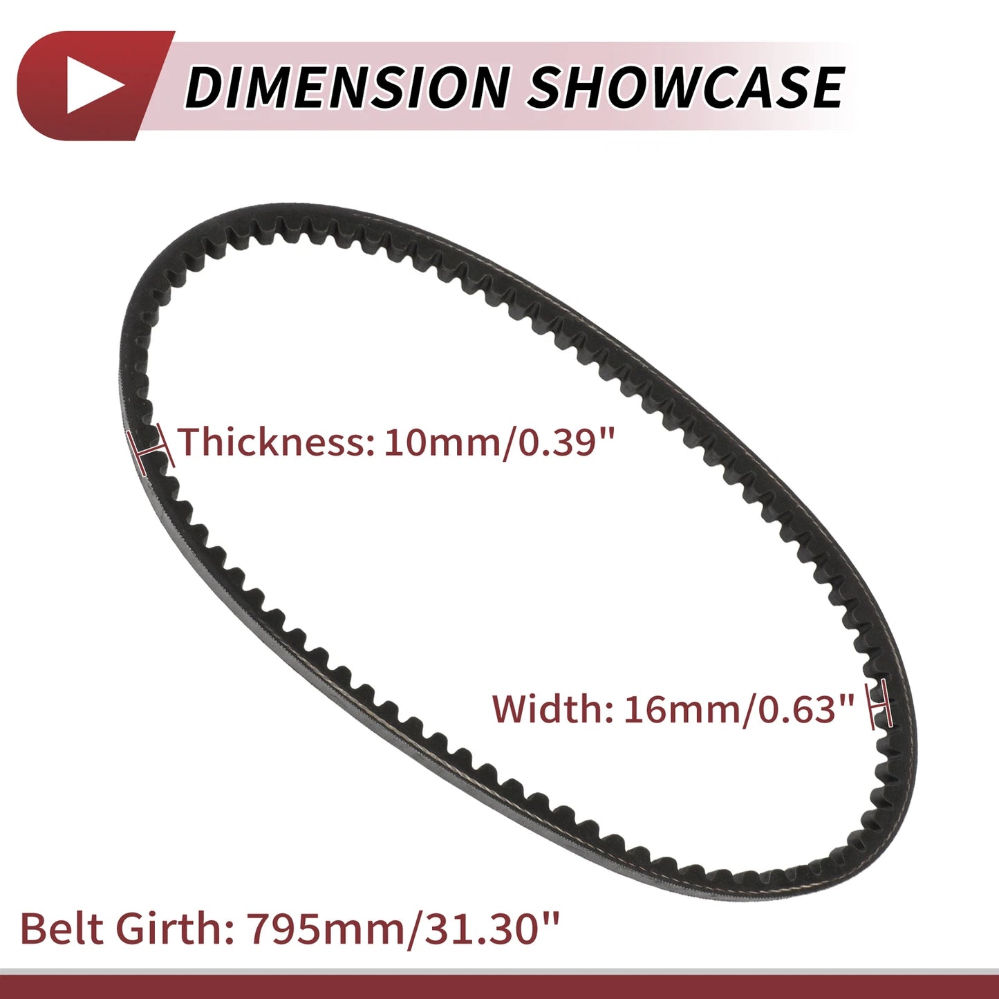 Drive Belt V-Belt for Yamaha JOG50 JOG90 3KJ 3YK ZR50 EVO QJ50 2JA (1990–2023)