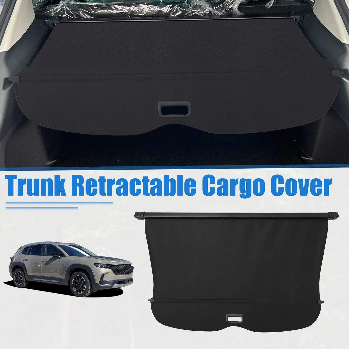 Cargo Cover for Honda Passport (2019–2023) Rear Trunk Shielding Shade Black