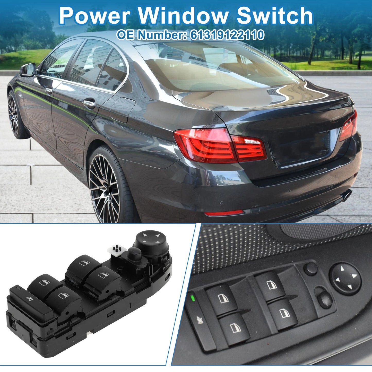 Power Window Switch for BMW 528i (2008–2010) No. 61319122110