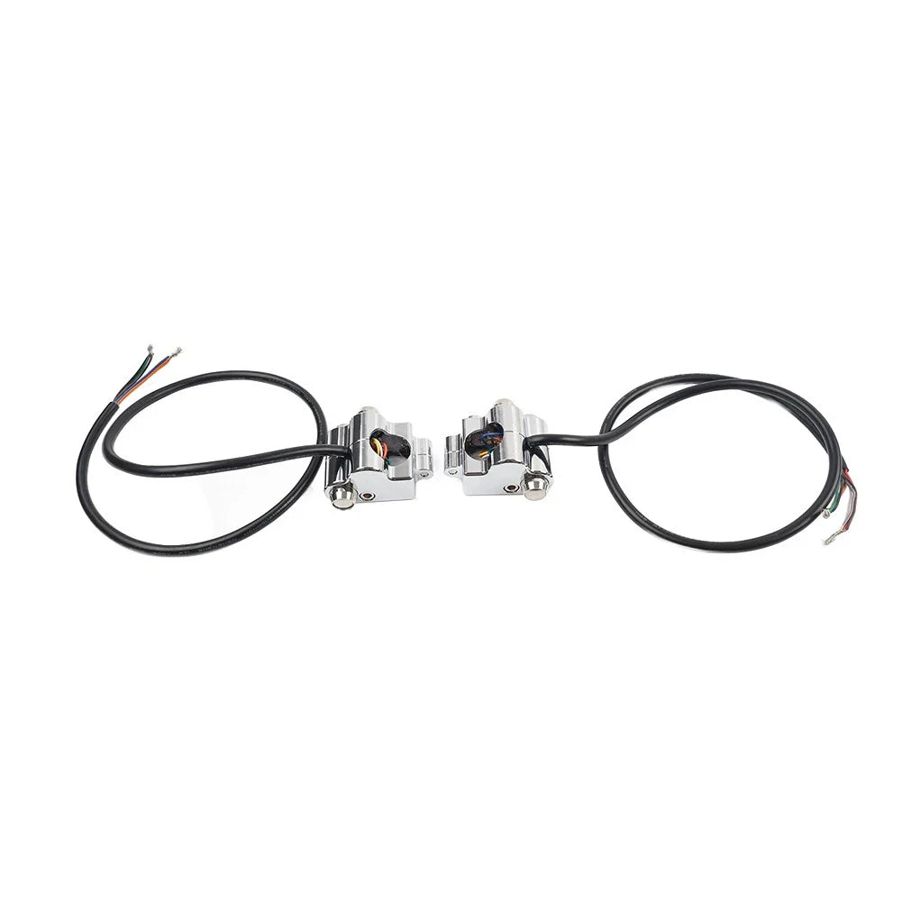 1" CNC Handlebar Switch Controls Housing for Harley Universal Motor Chrome