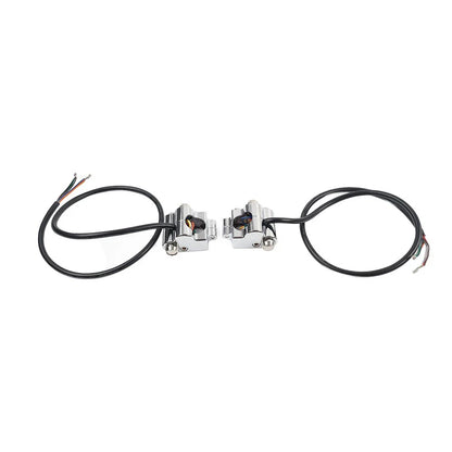 1" CNC Handlebar Switch Controls Housing for Harley Universal Motor Chrome