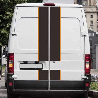 Racing Stripe Vinyl Sticker for Car Truck Black & Orange