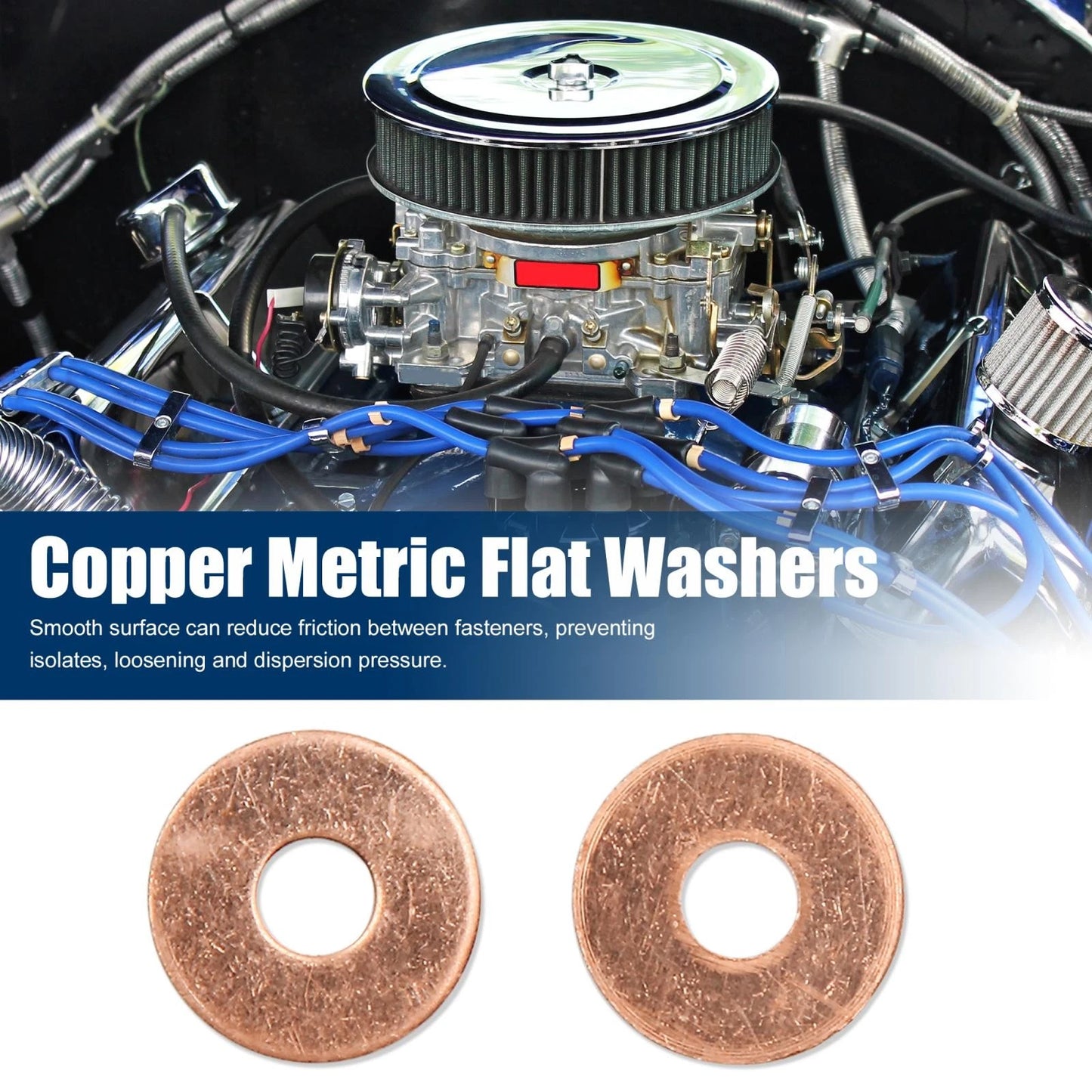 40pcs M6 Copper Flat Washer Sealing Gasket Ring for Automotive Applications