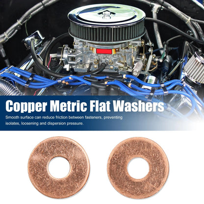 40pcs M6 Copper Flat Washer Sealing Gasket Ring for Automotive Applications