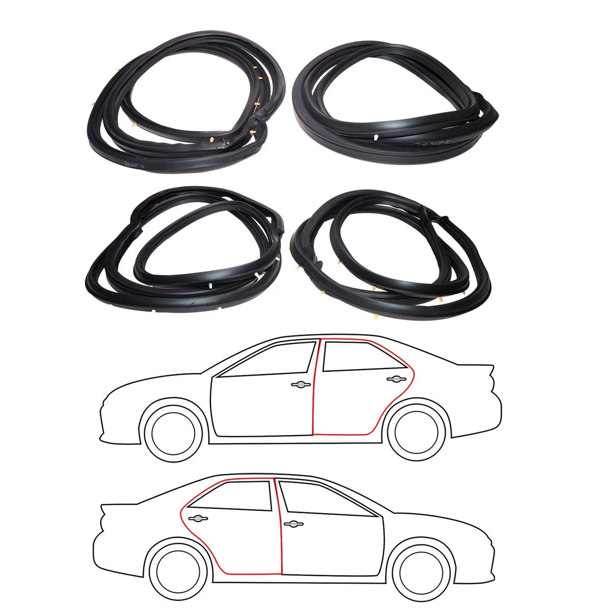 Weatherstrip Set for Nissan Datsun Sunny Sentra B12 Sedan (1987–1990)