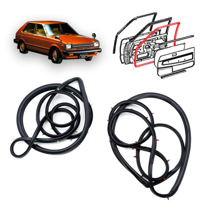 Set of 2 Front Door Weatherstrip Seals for Toyota Starlet (1978–1984)