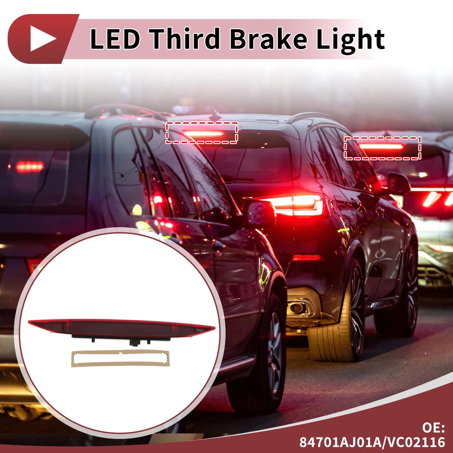 Red LED Third Brake Light for Subaru Outback (2010–2023) No. 84701AJ01A