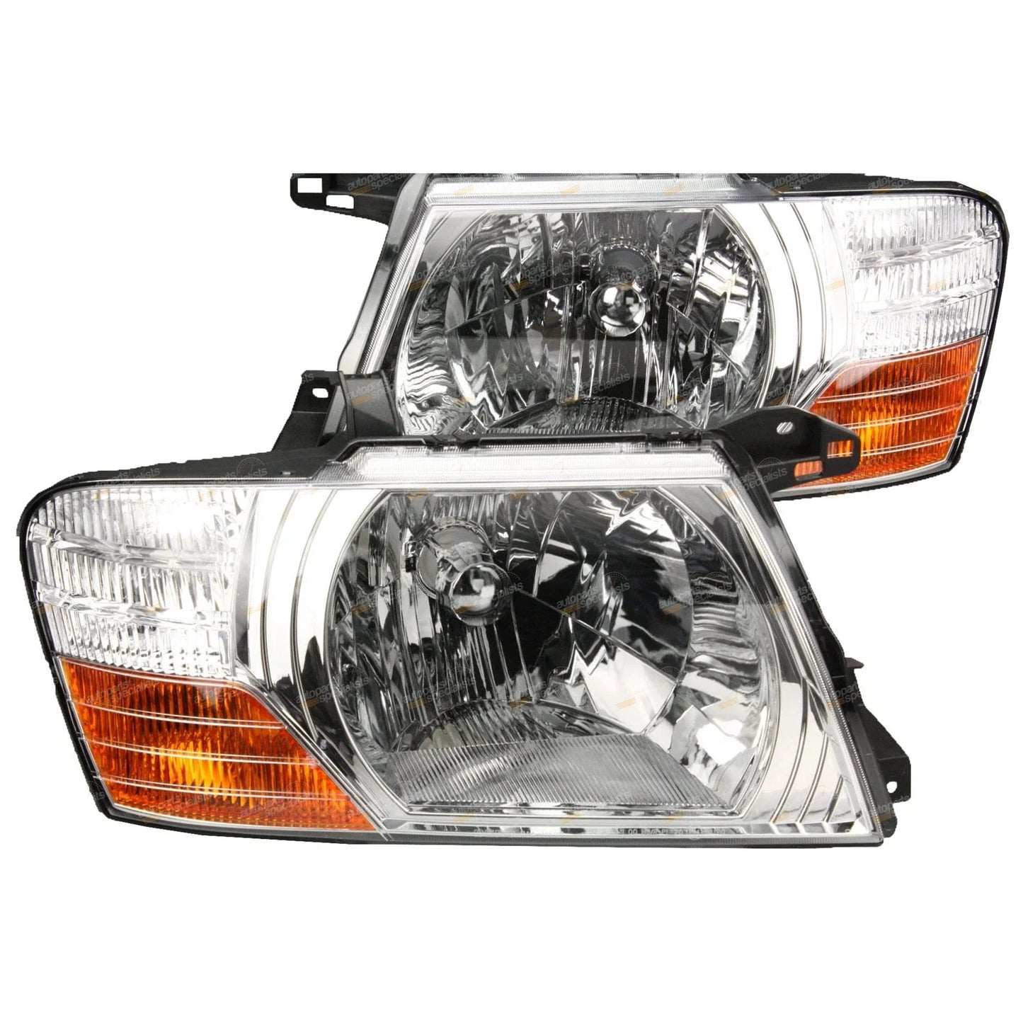 Chrome Headlights Pair LH+RH for Mitsubishi Pajero (2002 - 2006)