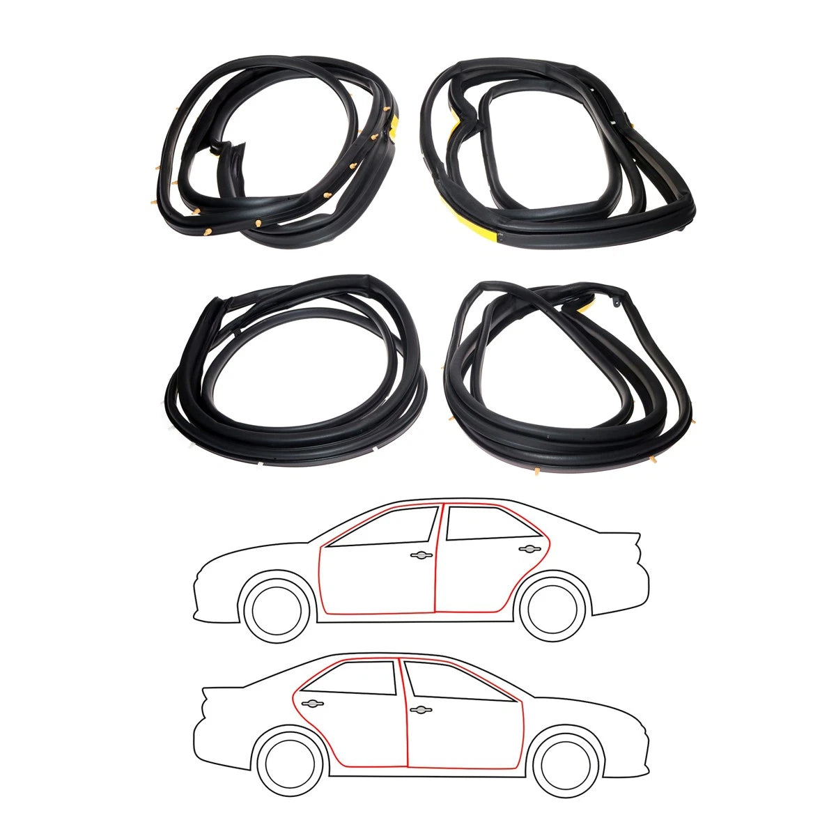 Set of 4 Door Weatherstrips for Toyota Carina 2 (1987–1992)