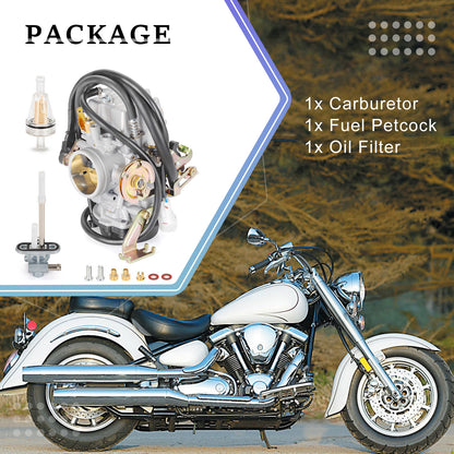 Carburetor and Fuel Valve for Yamaha Road Star 1600 1700 (1999–2003)