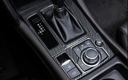 Carbon Fiber Center Console Gear Shift Frame Trim for Mazda 3 Axela (2017–2018)