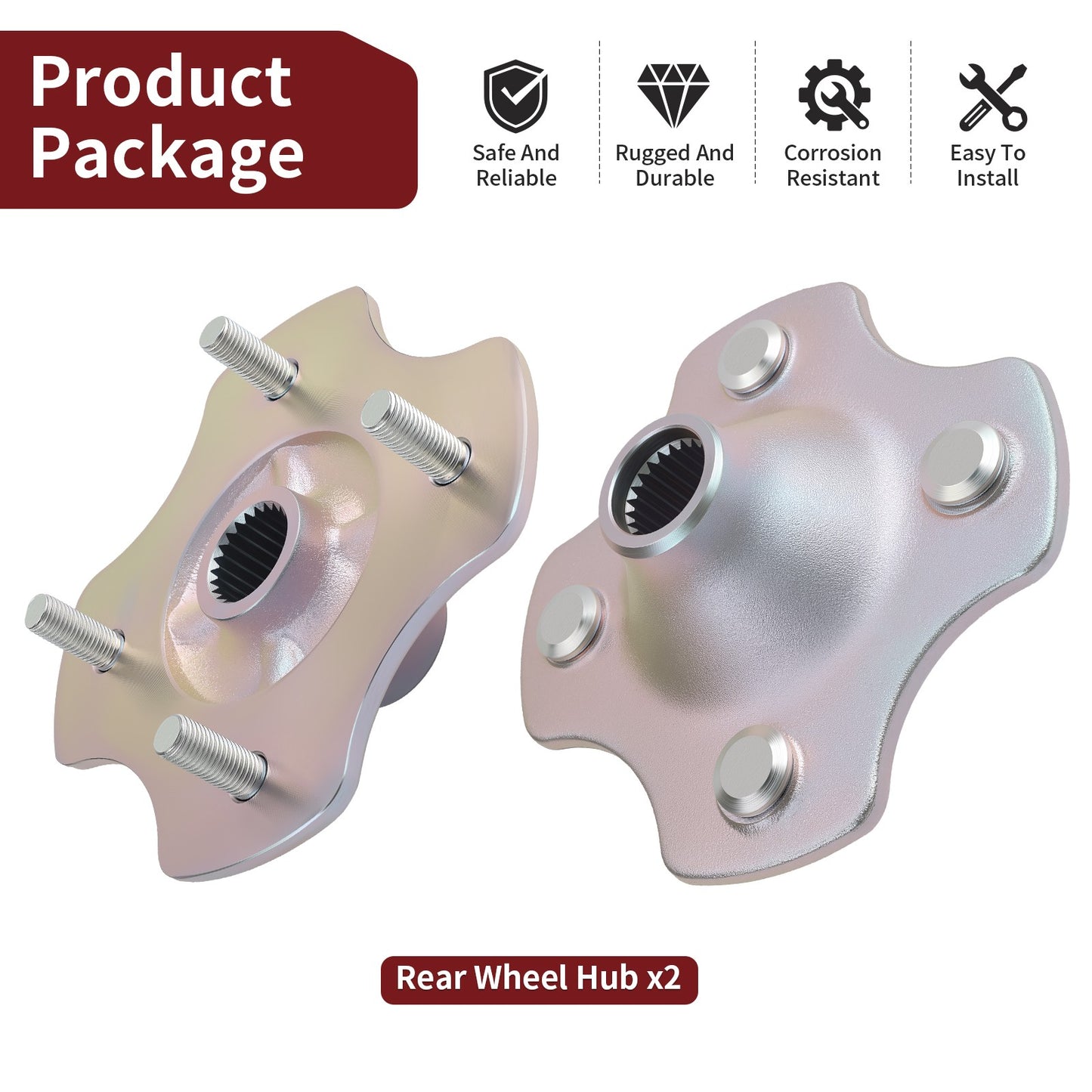 2X Rear Wheel Hubs for Honda Recon FourTrax Rancher 250 300 420 (2000–2023)