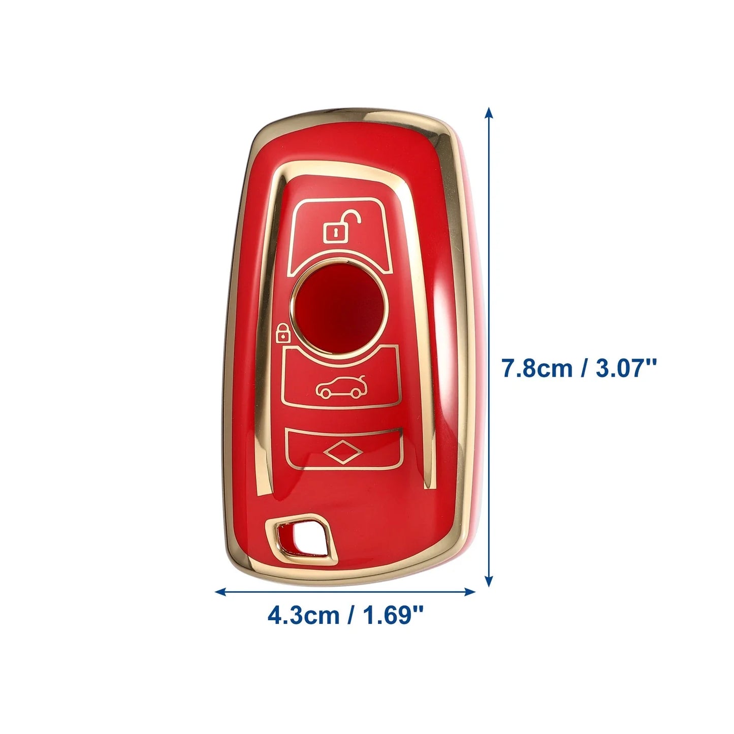TPU 3-Button Keyless Entry Remote Cover for BMW 1 Series Red