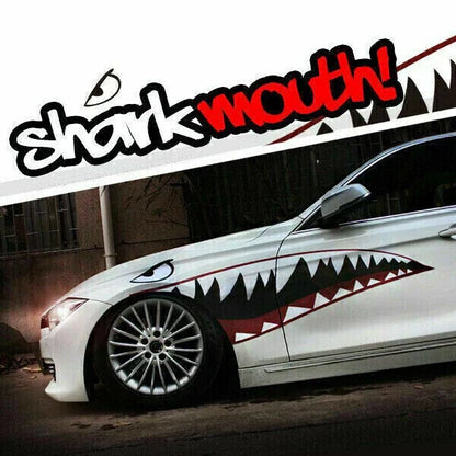 Pair Side Door Shark-Mouth Teeth Sticker Vinyl Exterior Decal