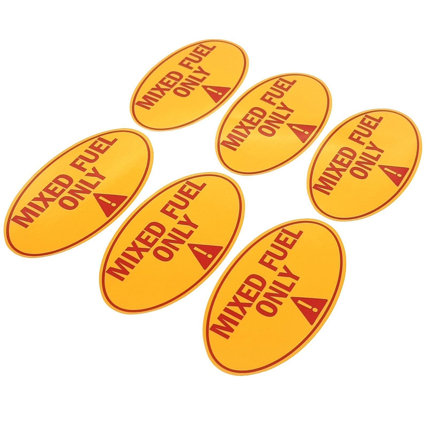 Set of 4 Mixed Fuel Only Stickers for Outdoor Power Equipment