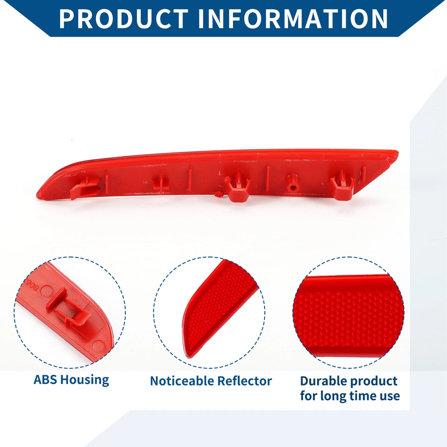Bumper Reflector No.63148063197 for BMW 740i (2016–2019) Red Rear Left
