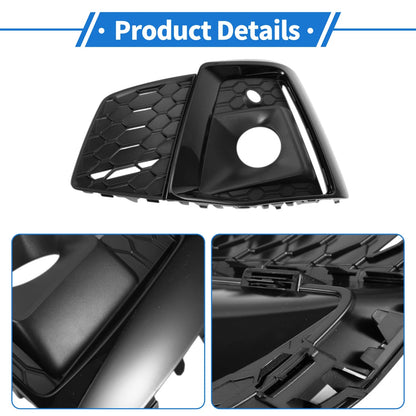 1Pc Fog Light Grill for Audi A5 (2021–2023) No. 8W6807681T ABS Black