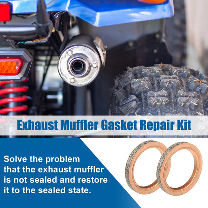2X Exhaust Muffler Pipe Gaskets for Yamaha Rhino 660 (2004–2007)