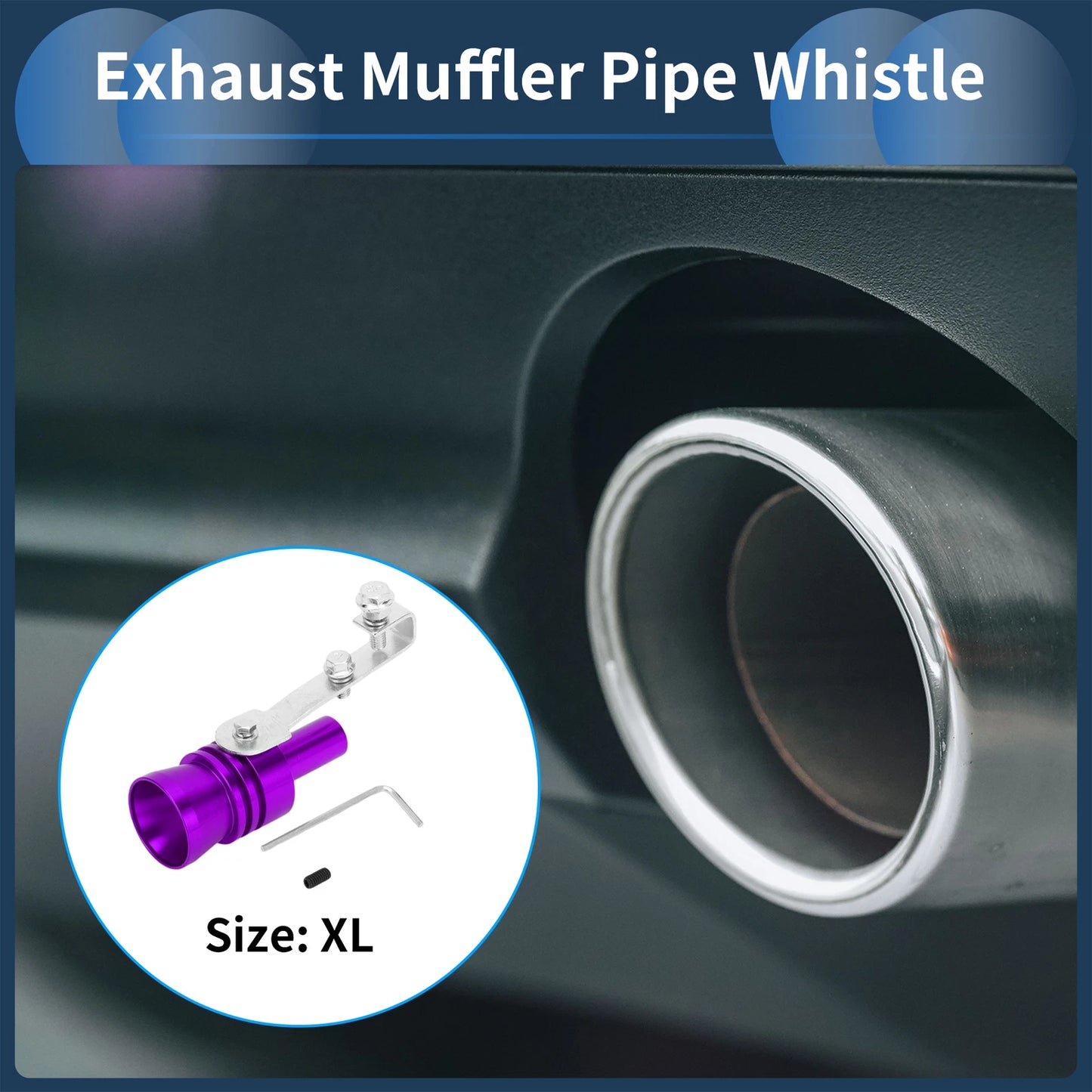 Turbo Sound Exhaust Muffler Pipe Whistle for Universal Fit (1 Set)