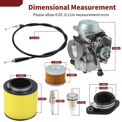 Carburetor with Air Filter Kit for Honda Fourtrax TRX300 (1993–2000)